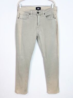 PAIGE FEDERAL SLIM STRAIGHT LIGHT WASH JEANS IN VINTAGE SILVER BARK MENS SZ 33